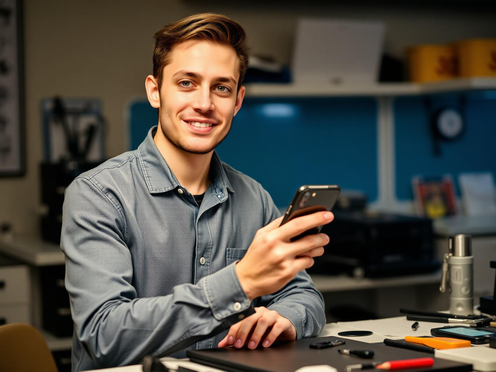 בוגר אקדמיית AM Phone עובד במעבדת סלולר מקצועית